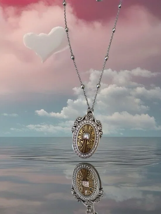 Brighton "TRUTHFUL CROSS" Necklace And Matching Earrings. NWOT Gold Tone - Picture 5 of 9